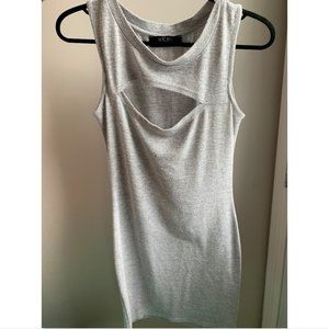 ✨HKR COLLECTIONS FRONT SLIT GREY MIDI DRESS - SIZE-US S